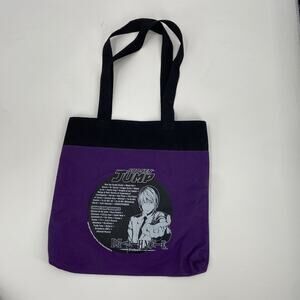 Anime death notes purple and black tote bag